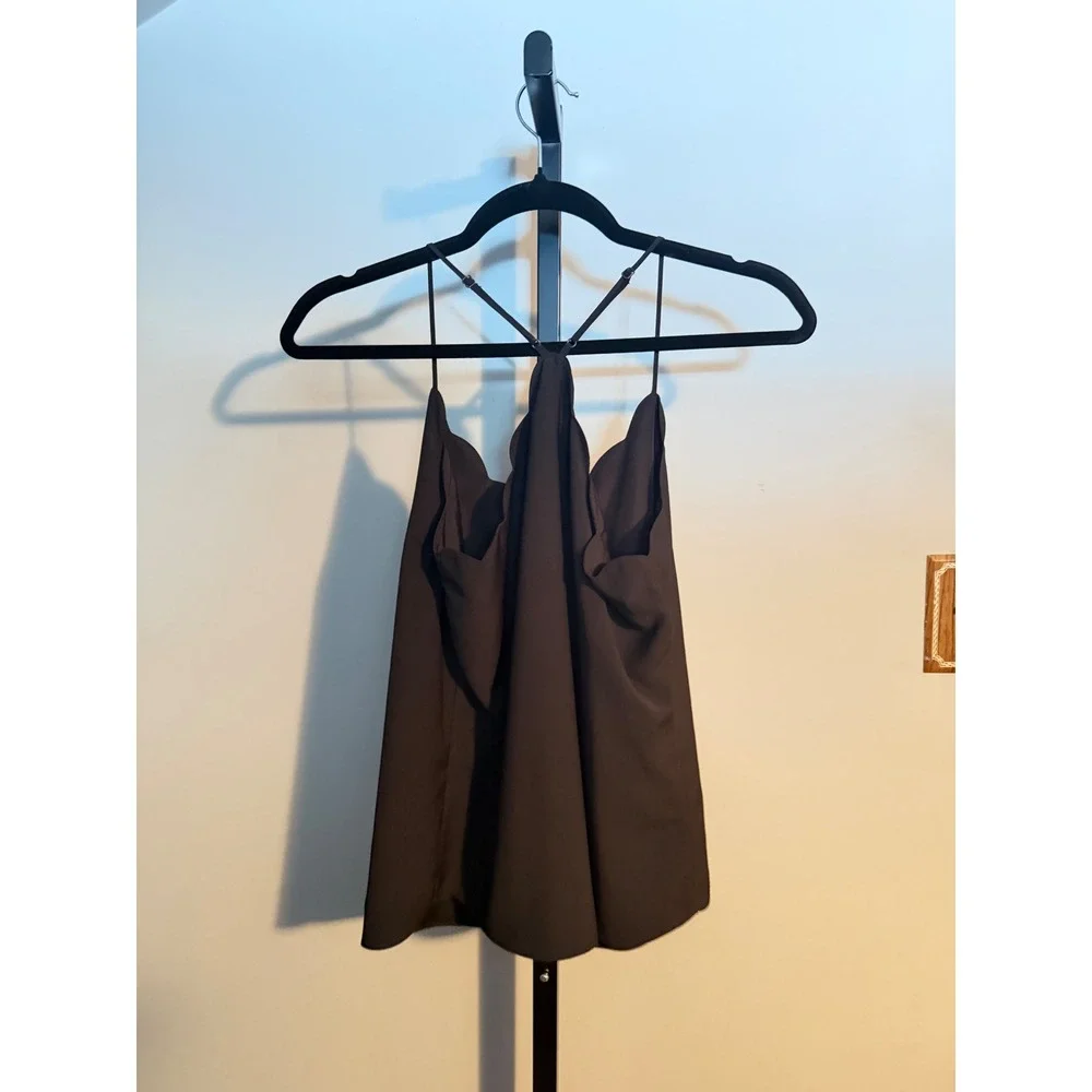 J. Crew Black Scalloped V-Neck Racerback Camisole Tank Top Size 4
